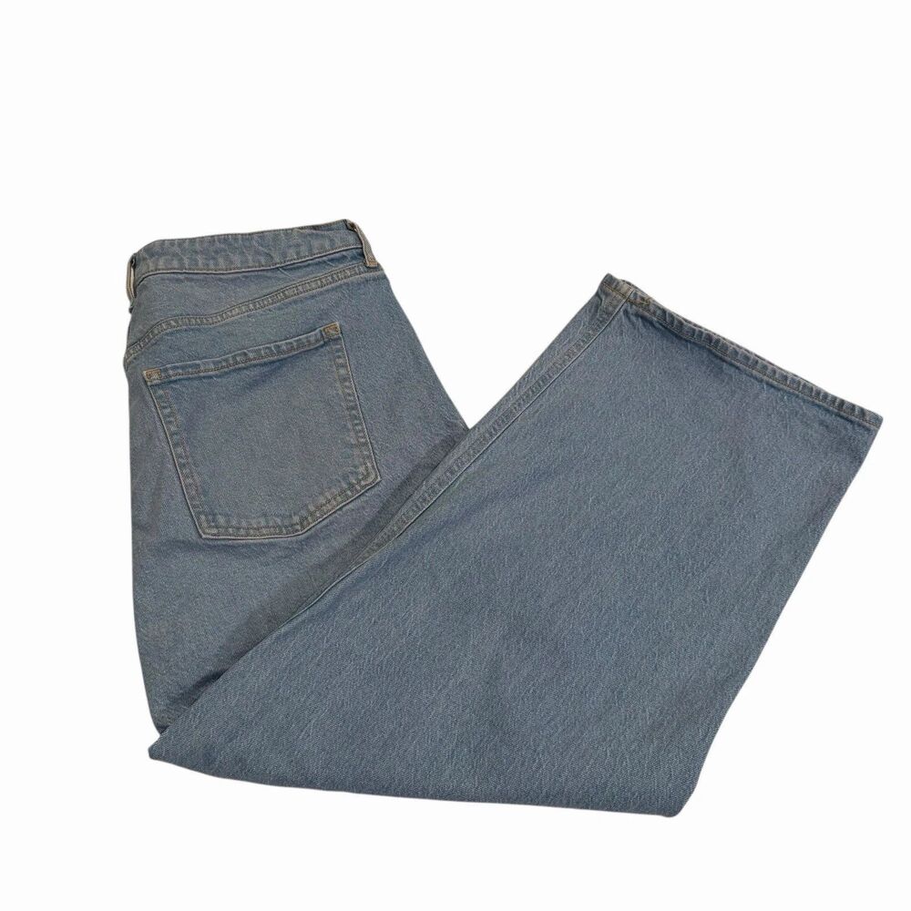 Old Navy Jeans Womens Blue High Rise Sky Hi Wide Leg Paint Splatter Size 14 - Picture 3 of 7